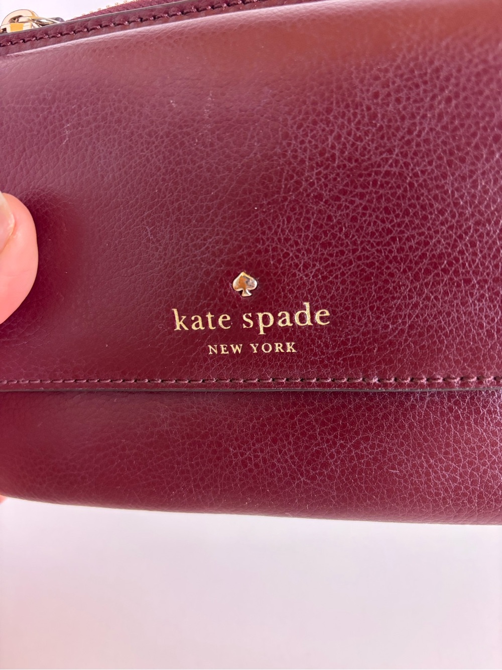 Kate Spade New York Greene Street Karlee Leather Crossbody Cherrywood Burgundy - Picture 9 of 13